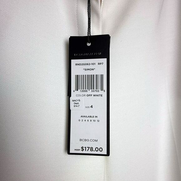 BCBG MAXAZRIA Simon Wide Leg Off-White Dress Pants | US Size 4 | NWT - Picture 4 of 5